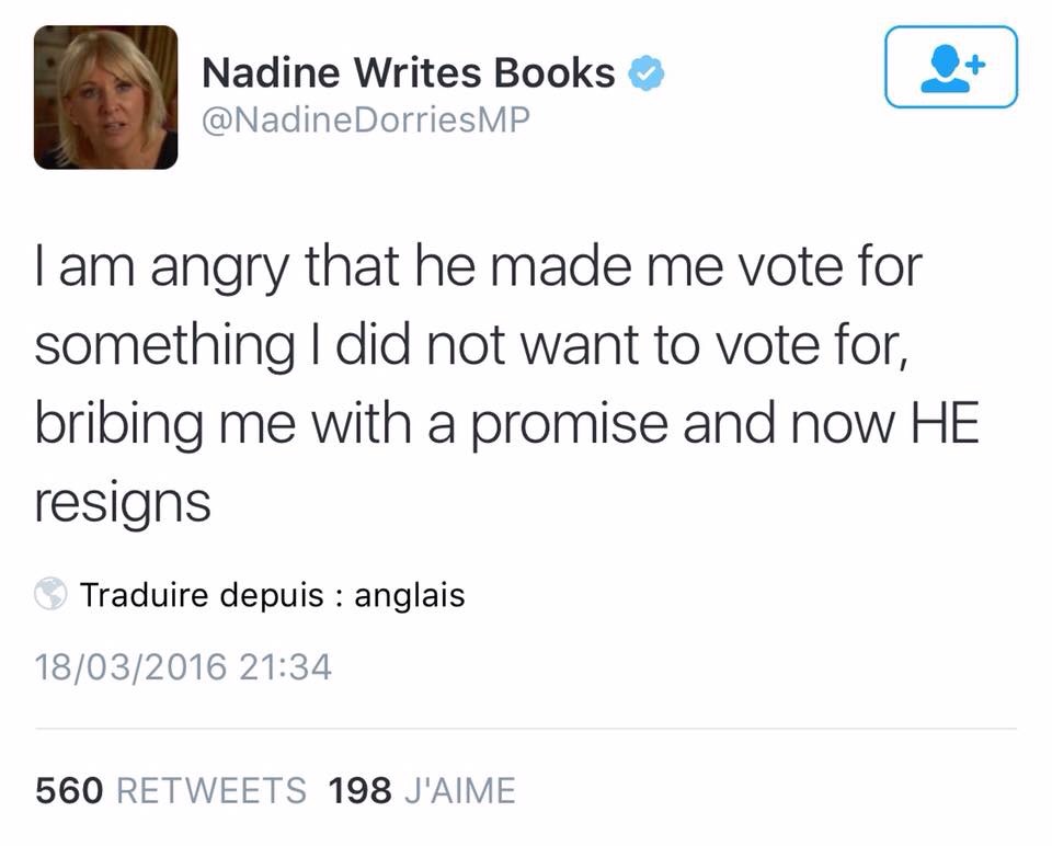 Twitter rant by MP