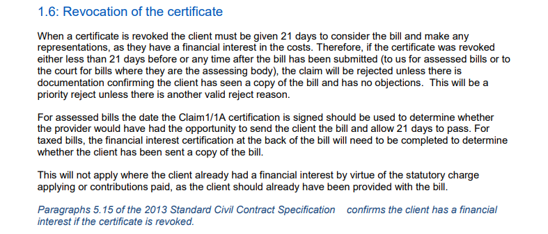Revocation of the certificate